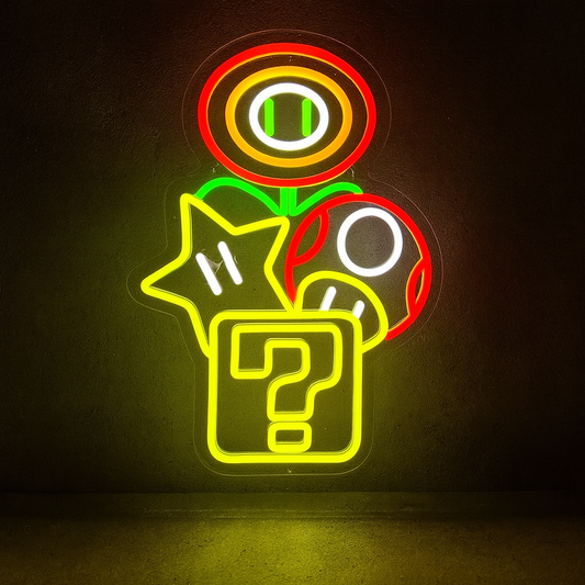 Néon Bloc Mystère Super Mario